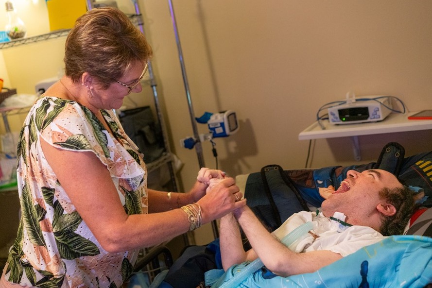 A nurse and a patient